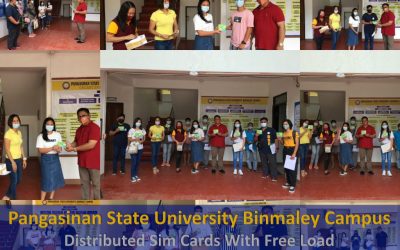 Pangasinan State University Binmaley Campus distributed sim cards with free load for two (2) months to needy students.